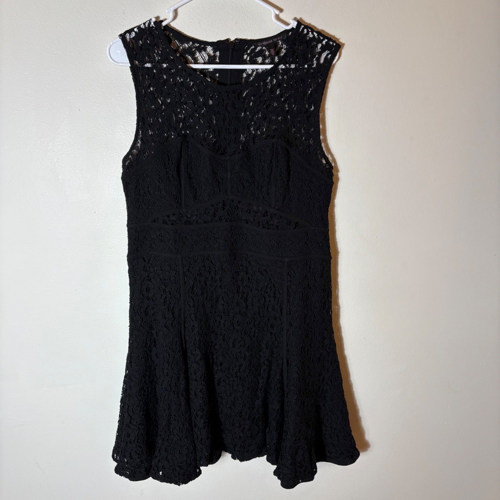 Victoria's Secret Black Lace Fit and Flare Dress Size 12‎